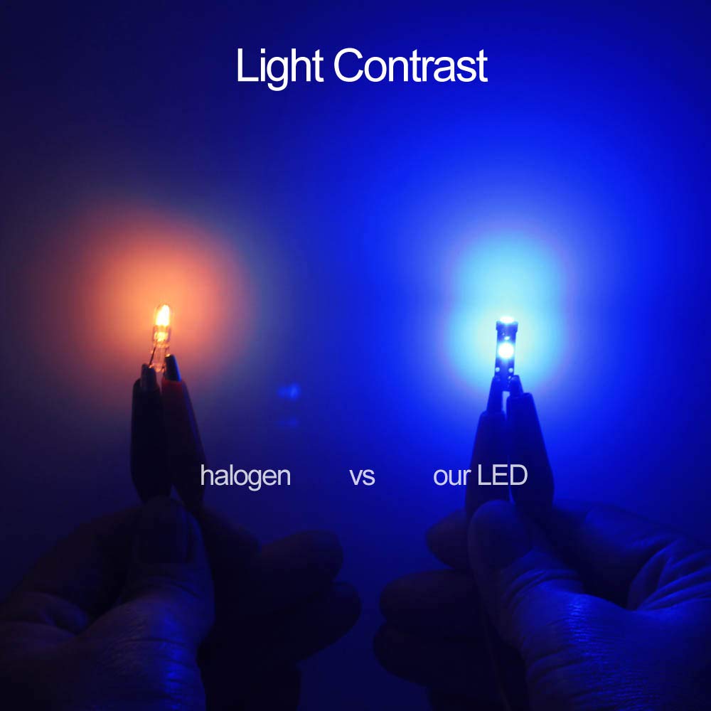 DODOFUN Deep Blue LED Bulb Pack of 10 for Dashboard Instrument Panel Gauge Cluster