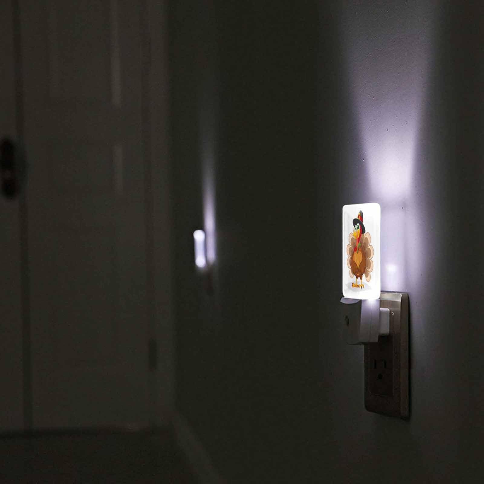 Chrobak Led Night Light Plug Into Wall With Dusk To Dawn Light Sensor White Energy Efficient Thanksgiving Day Turkey Nightlight For Bedroom Bathroom Hallway Living Room Kitchen