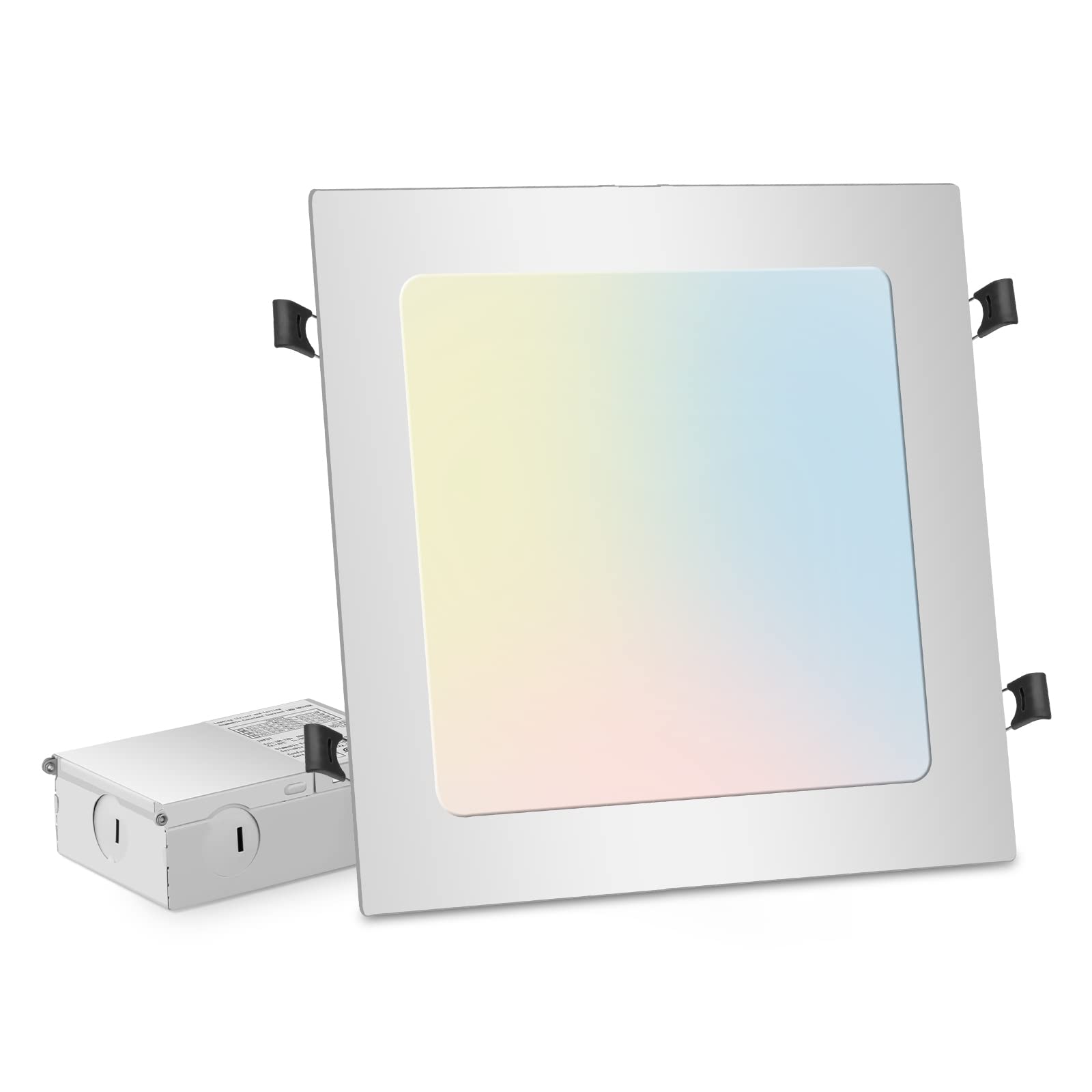 11 Inch 26W Square Led Recessed Light, 3 Color Temperature Selectable & Dimmable Lamp, 2200 Lumens Ultra Thin Led Canless Downlight Lighting With Junction Box For Living Room Kitchen Bedroom…