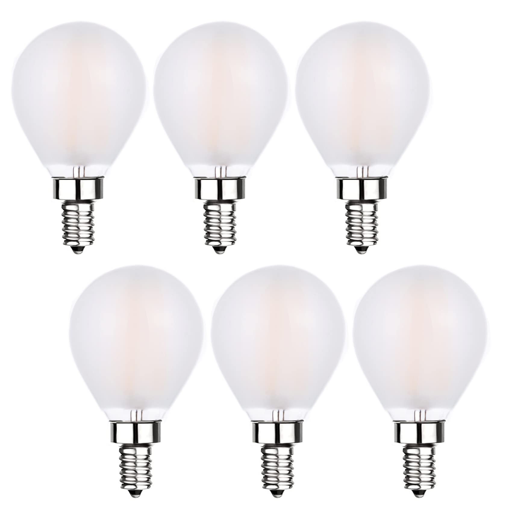 Sunaiony Led Globe Light Bulbs 60W Equivalent 6W Frosted Soft White 3000K E12 Candelabra Base Dimmable Frosted Glass Finish For 