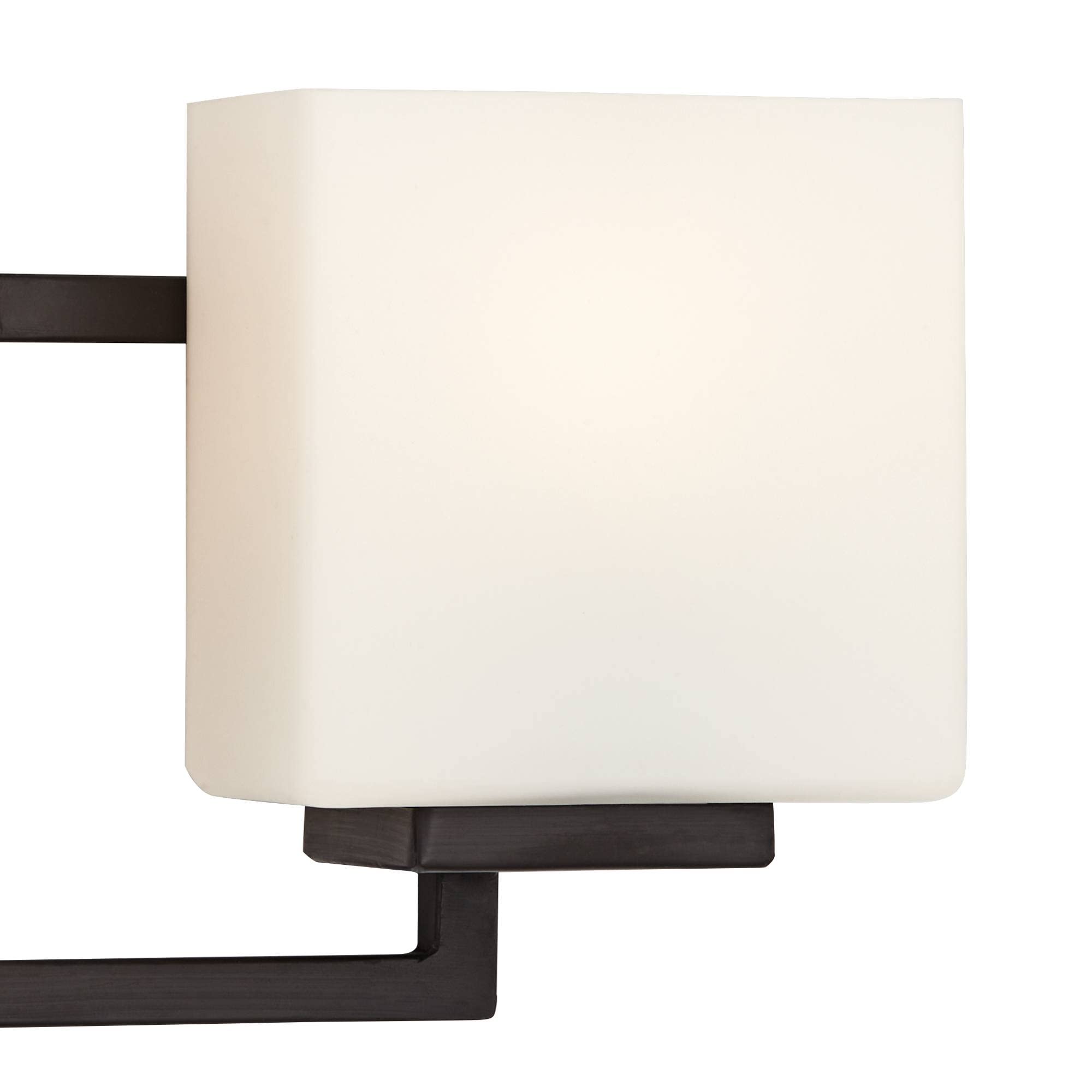 Possini Euro Design 3-Light Wall Mount Light Fixture, 21" Wide, Bronze Metal, Geometric Opal Glass Shades for Bathroom Vanity Decor