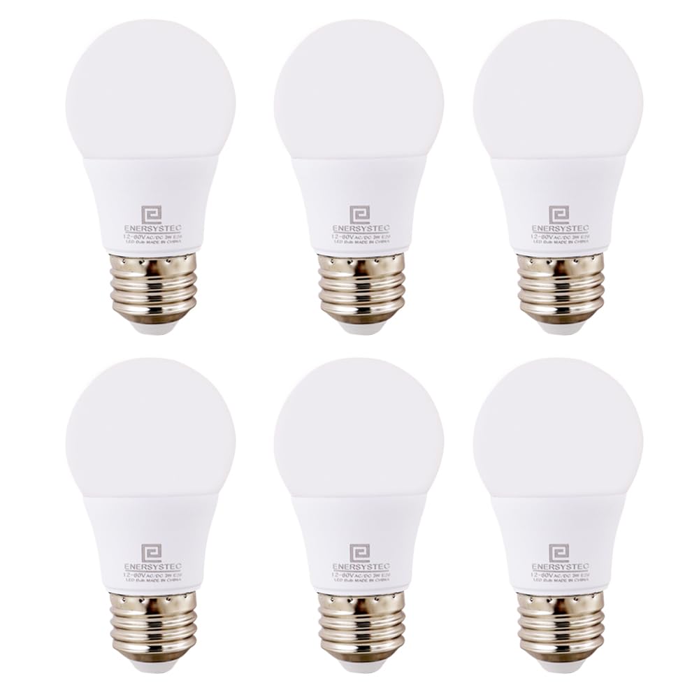 12V-60V LED Light Bulb Low Voltage 12 Volt AC DC Light Bulb, Light Color 3000K Soft Light, E26 Regular Base Medium Screw 3W LED 