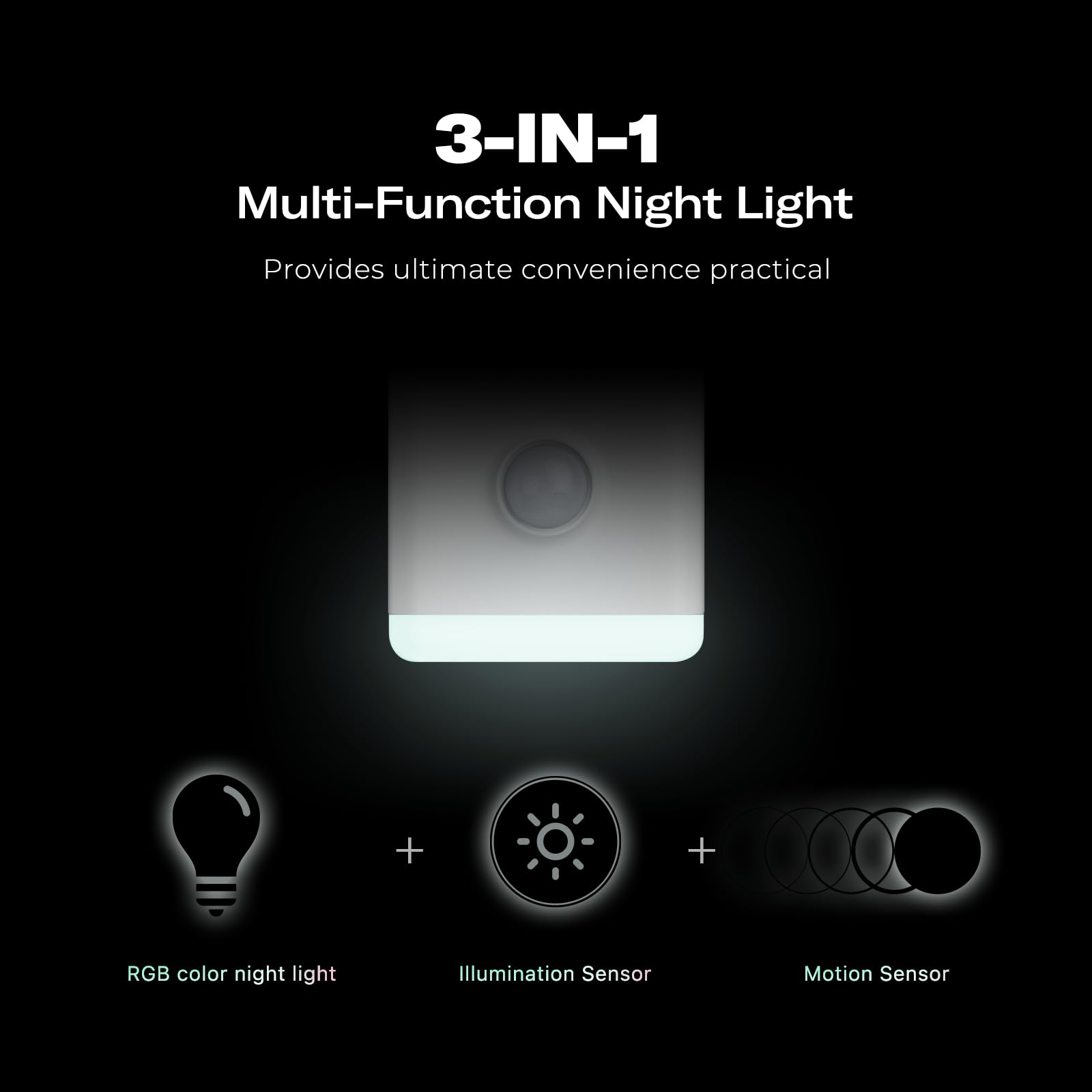 THIRDREALITY Multi-Function Night Light 4 Pack, Zigbee Repeater, Motion & Illumination Sensors, Adjustable Brightness, White, Model P1MNLA4