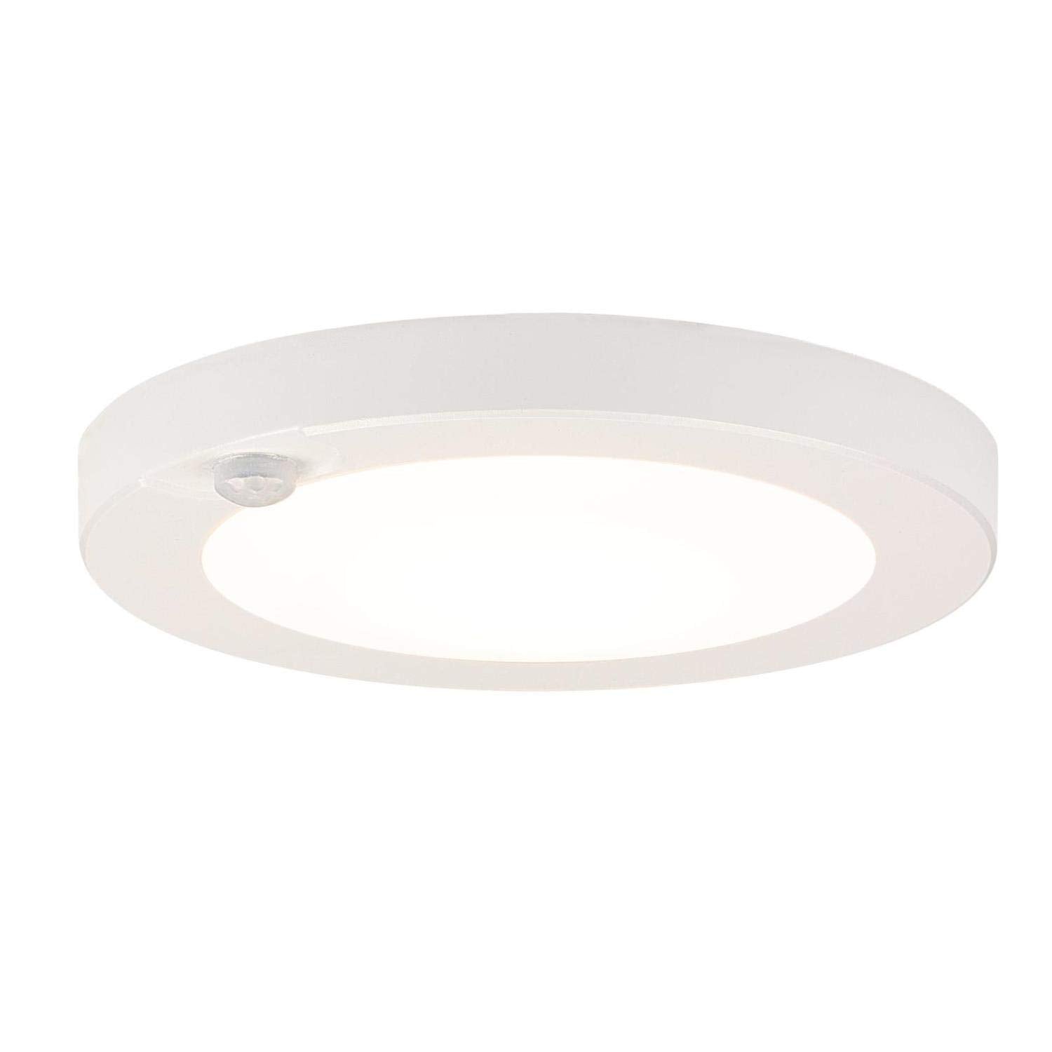 Westinghouse 6111800 LED Flush Mount Ceiling Light Fixture, 7W, Motion Sensor, 4000K, White Finish, Frosted Shade