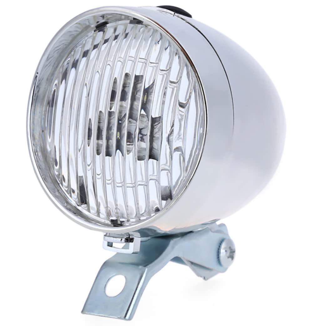 Bluesunshine Vintage Retro Bicycle Bike Front Light Lamp 3 Led Headlight With Bracket (Silver)