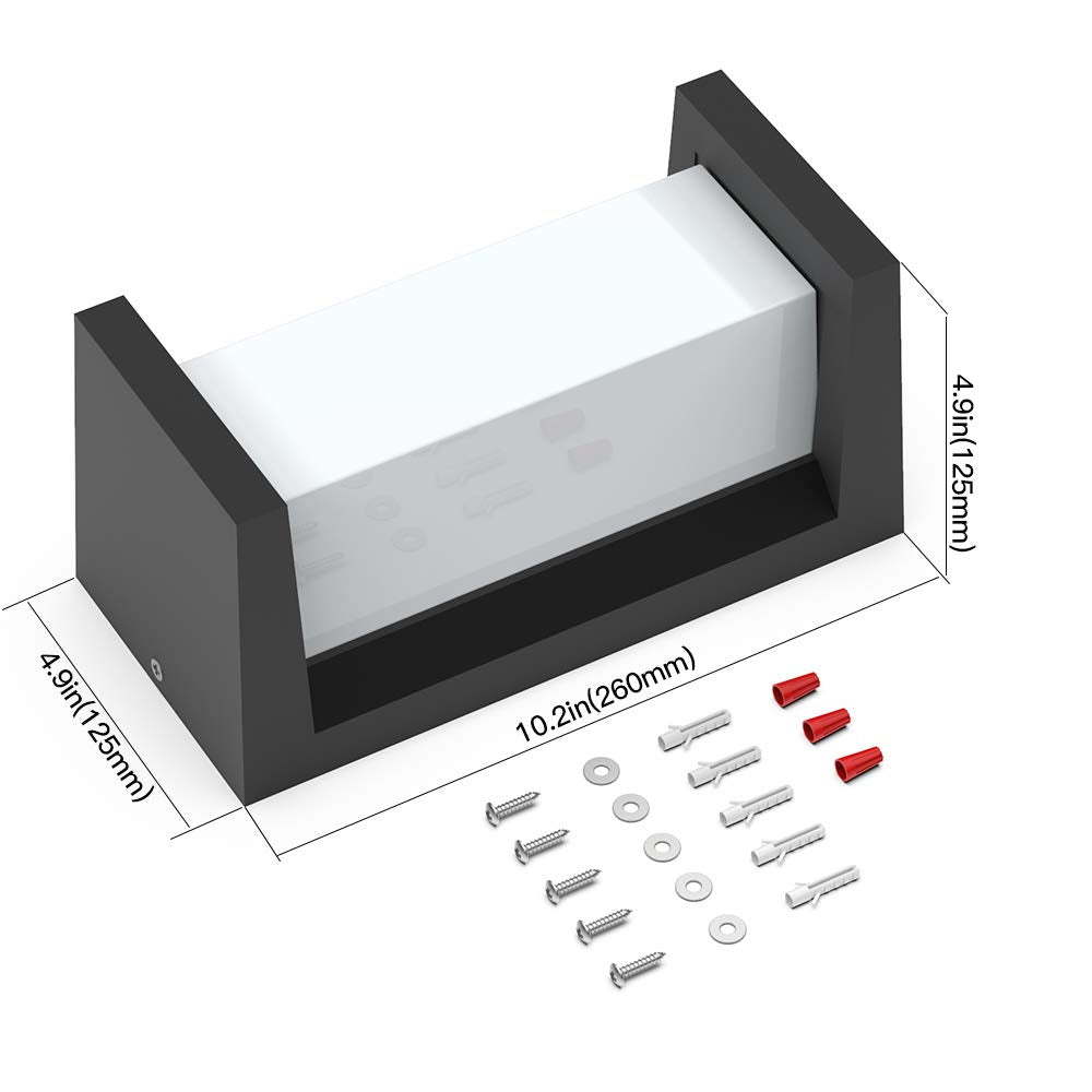Sytmhoe 24W Led Outdoor Wall Lights, 3-Color-Changeable, Ip65 Waterproof, Matte Black,