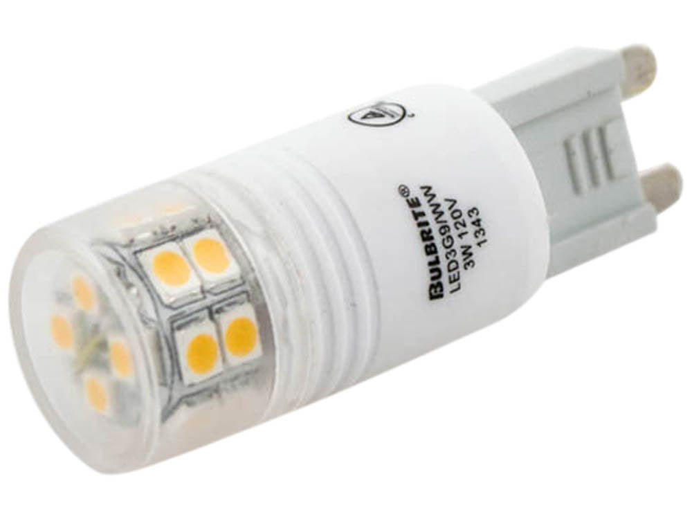 Bulbrite LED3G9/WW 3-Watt LED T4 G9 Bulb, 20W Halogen Equivalent, Soft White