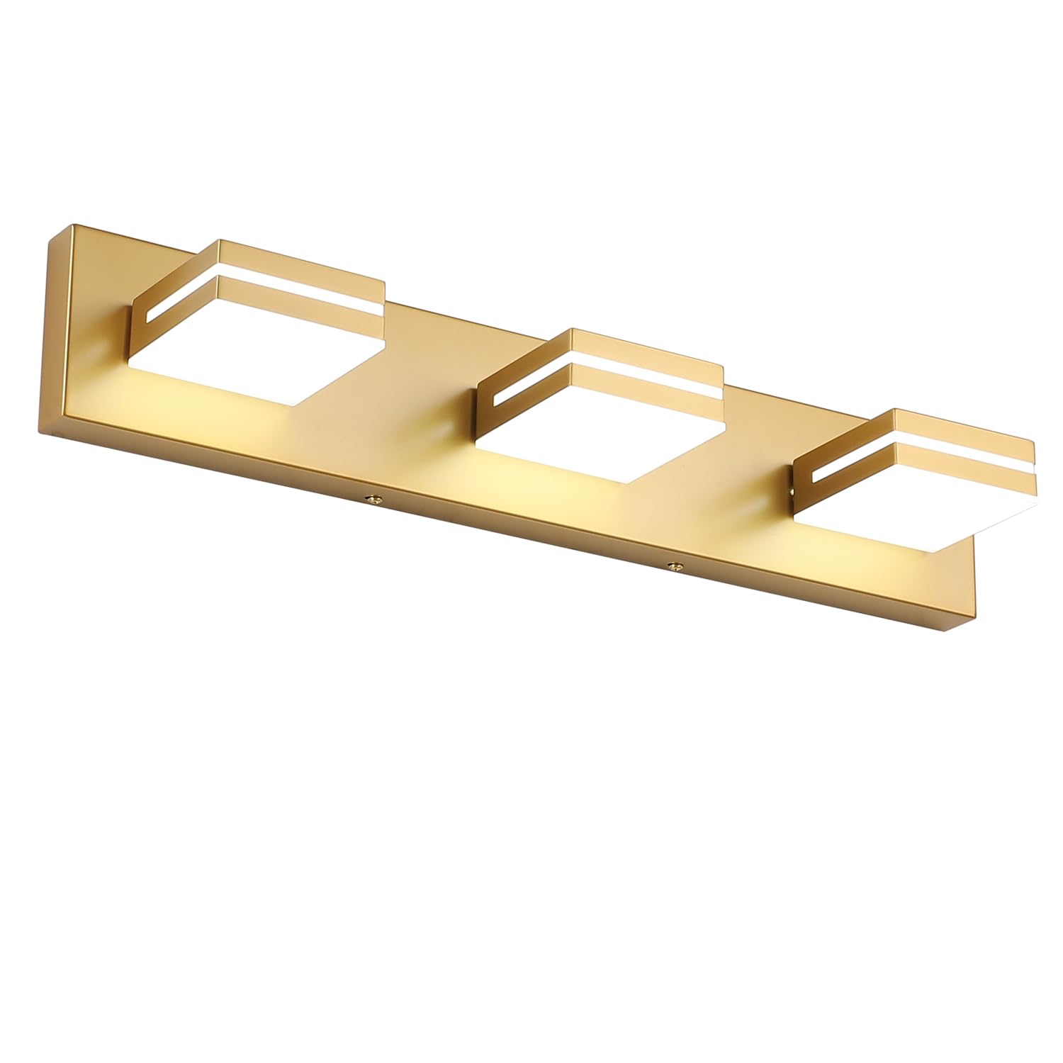 Sinerise Led Modern Bathroom Vanity Light Fixtures (2-Light, 15.5-Inch, Dimmable), Matte Gold Modern Acrylic Bathroom Wall Light