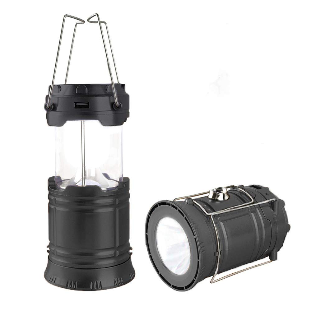 Censinda Led Camping Lantern - Solar Rechargeable, Portable Light For Camping, Hiking, Emergencies - Black