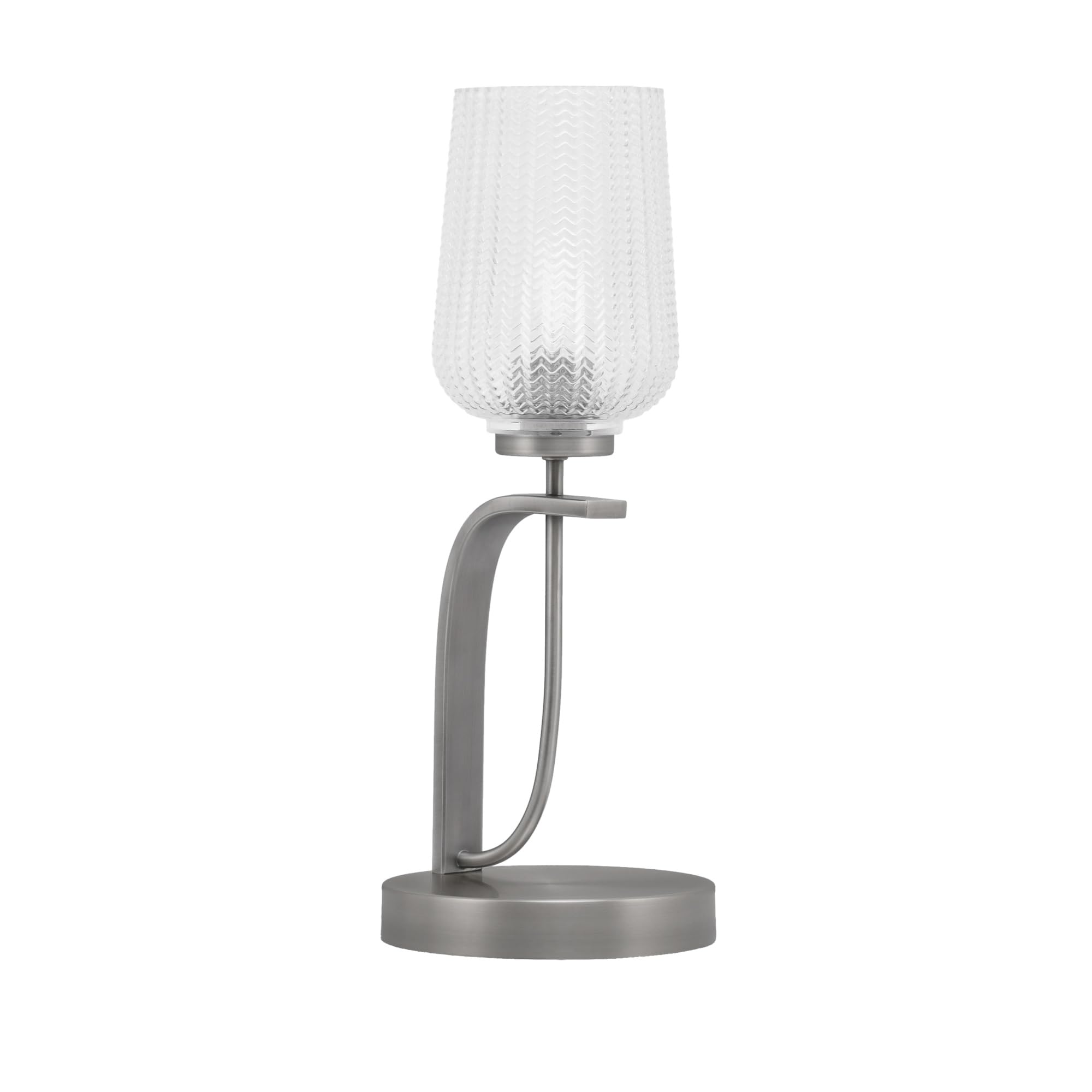 Toltec Lighting Cavella Accent Lamp, Graphite Finish, 5" Clear Textured Glass