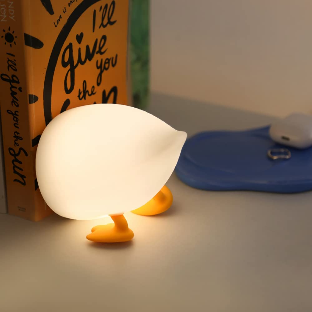 HPYDIY PP Duck Night Light,Cute Dorm Room Decor Night lamp Silicone Bedside Lamp Funny lamp with Pond Tray and Accessories lamp 