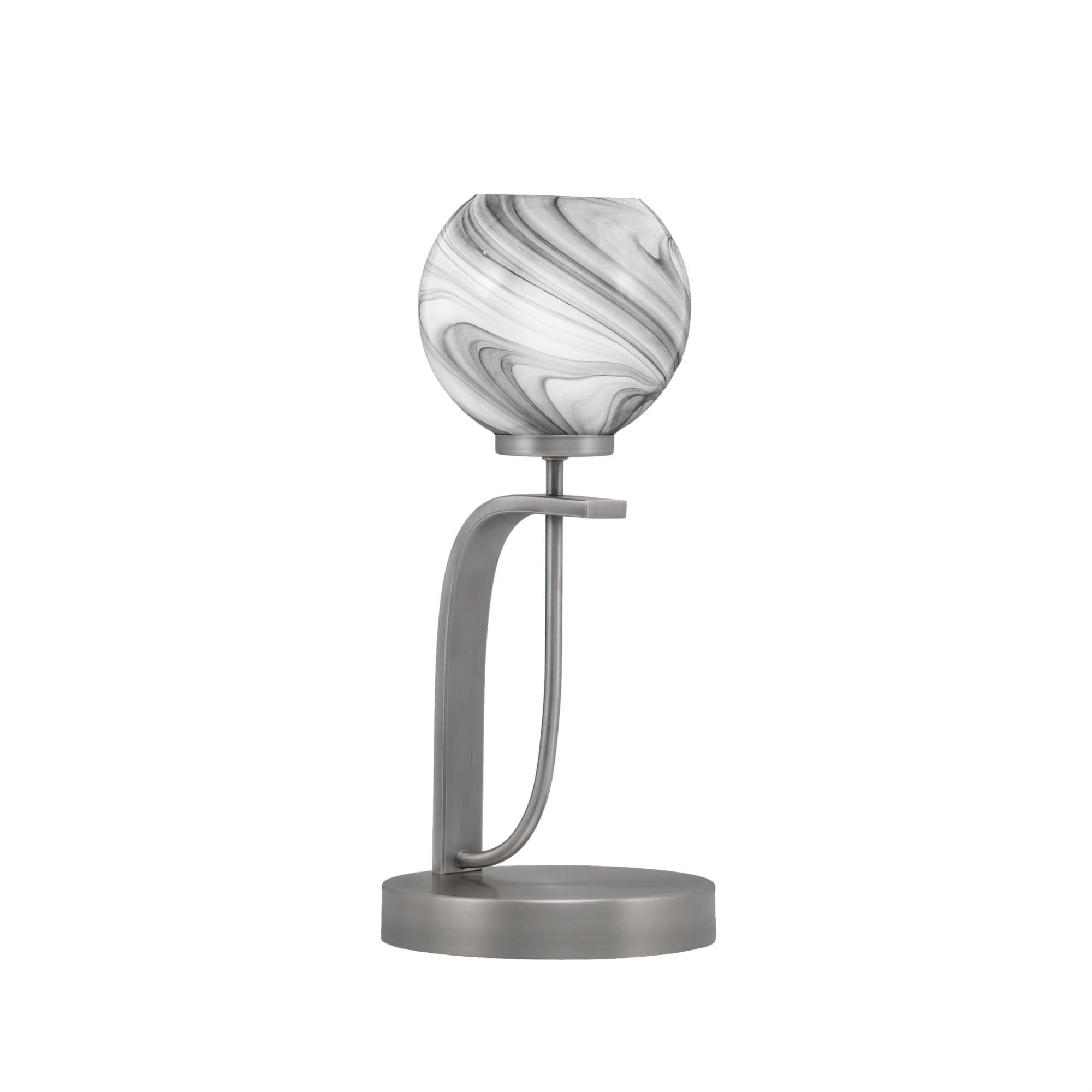 Toltec Lighting Cavella Accent Lamp, Graphite Finish, 5.75&quot; Onyx Swirl Glass