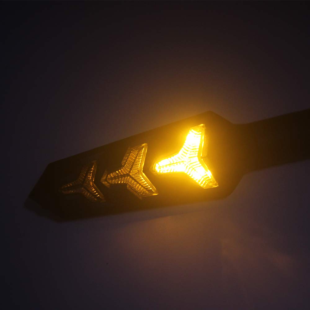DOPHISALL AUTO 4-Pack Motorcycle Indicators Flowing Turn Signal Lights Y Shape LED Bulbs For Motorbike Scooter Off Road (DC-12V)