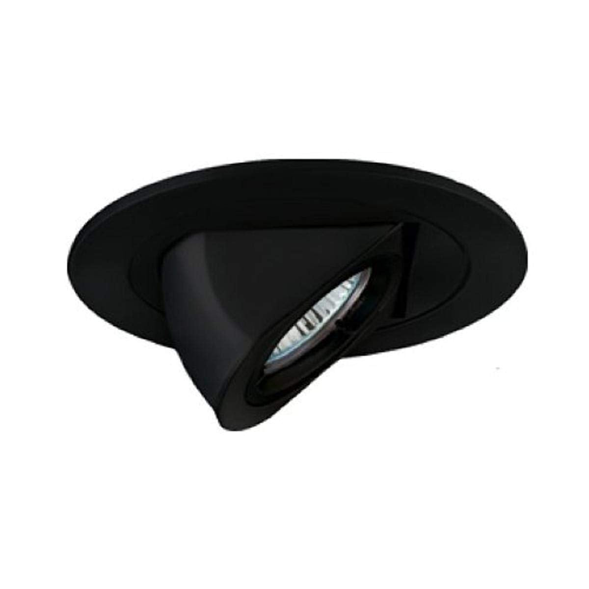 Jesco Lighting Tm411Bk 4-Inch Aperture Low Voltage Trim Recessed Light, Adjustable Periscope, Black Finish