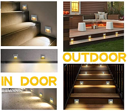 Arotelicht LED Stair Lights, 3000K Warm White, IP65 Waterproof, Aluminum, 4 Pack, Indoor Outdoor, Grey
