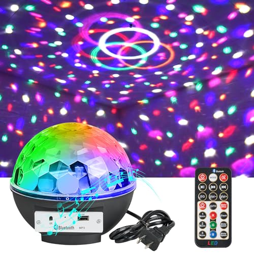 Lluote Disco Ball Light Speaker With Remote Control Dj Lighting,6 Light Colors, Large Size Magic Stage Party Lights For Christmas, Halloween, Club Decoration, Home Dance, Room Decoration
