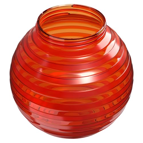 Kastlite 6 Globe Light Bulb Cover With 3.25 Threaded Screw-In Neck - Acrylic Plastic Replacement For Ceiling Lamp Shades  Outdoor Mood Lighting Fixtures & Camper Awning Lights - Orange  Striped