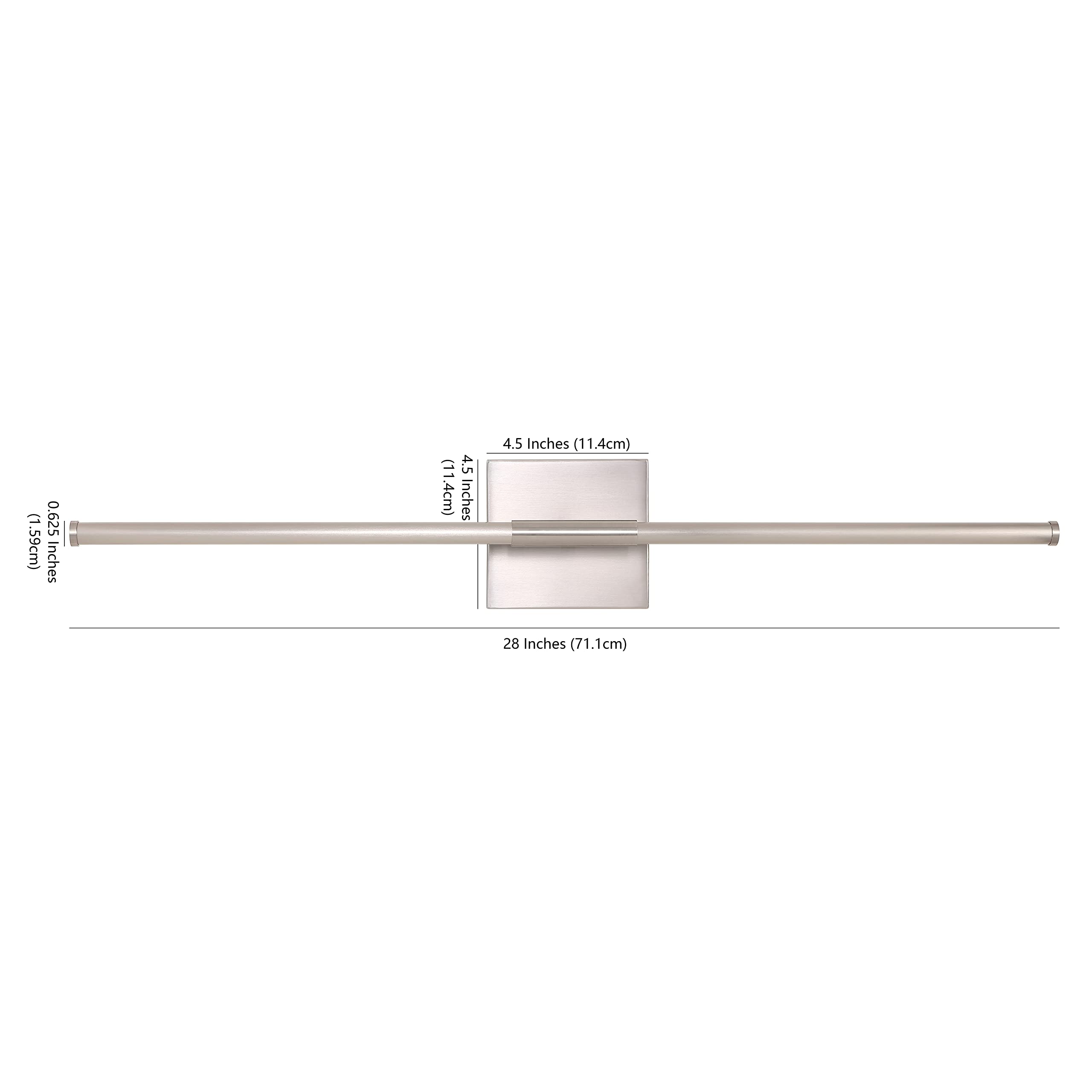 Jonathan Y Jyl7022E Makena 28'' Dimmable Integrated Led Modern Metal Wall Sconce Minimalistic Contemporary 3000K 10W Bulbs Entry