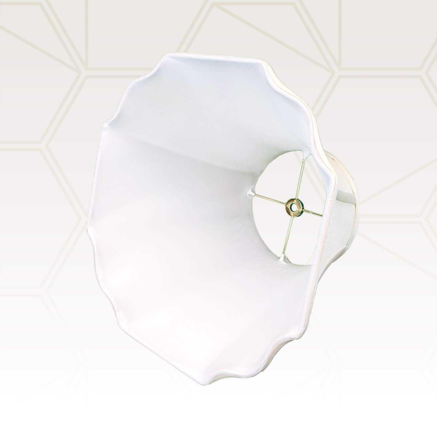 Royal Designs, Inc. Flare Bottom Outside Corner Scallop Lamp Shade, Bs-701-14Wh, White, 8 X 14 X 11