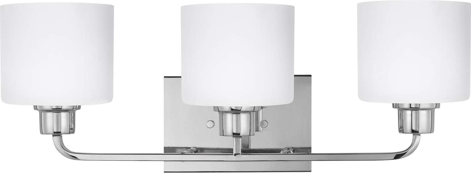 Sea Gull Lighting Three Light Wall/Bath Fixture, Alloy Steel, 3-Light, Incandescent, Model 4428803-05