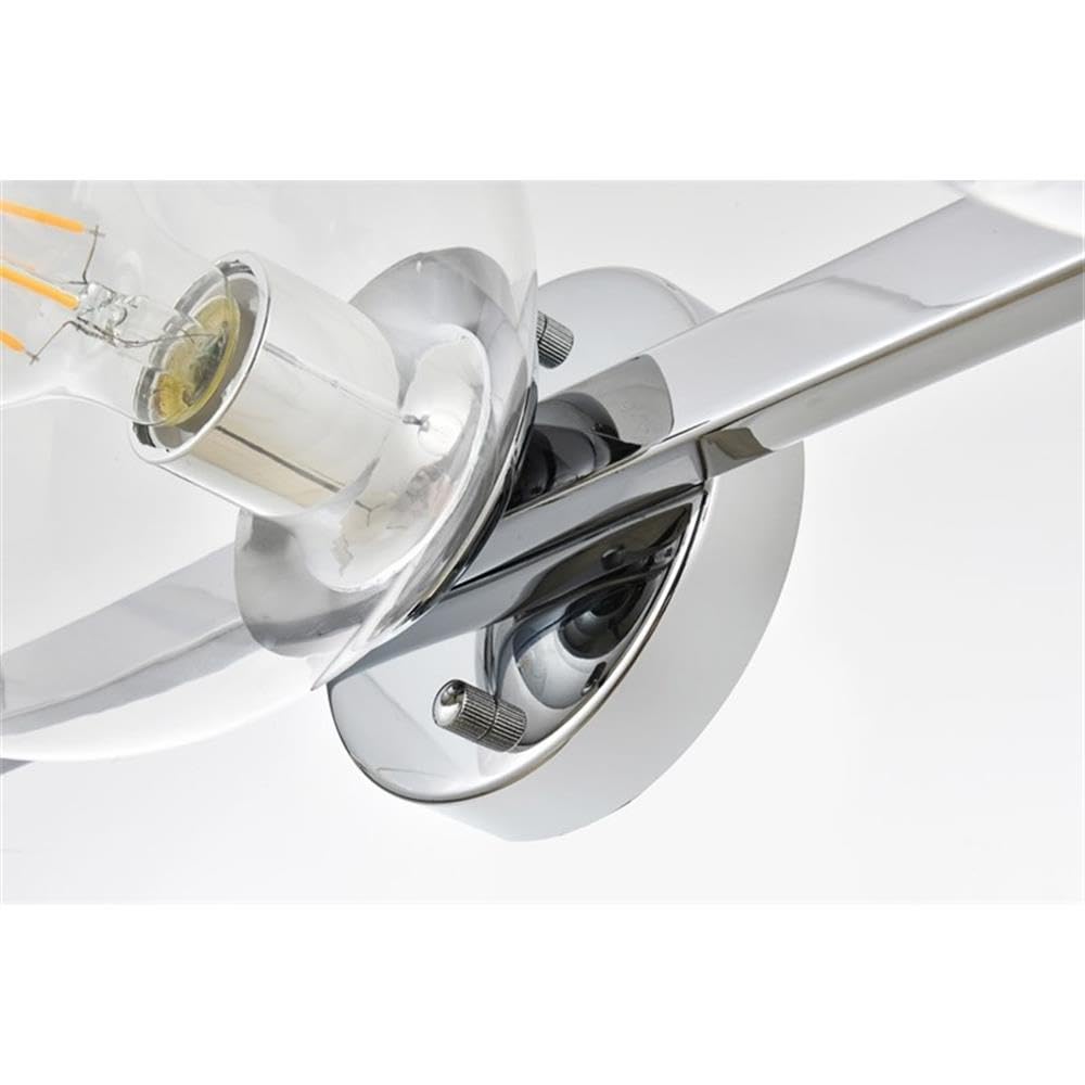 Living District Rogelio 3-Light Iron & Glass Bath Sconce in Chrome/Clear