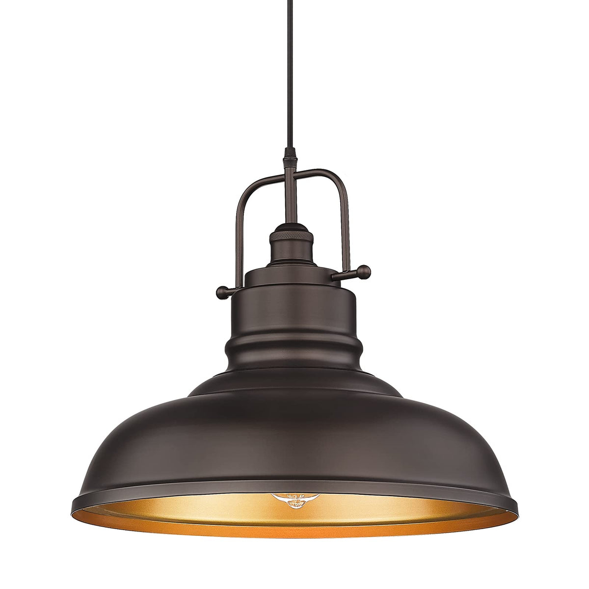 Zeyu 17.7 Inch Farmhouse Pendant Light For Kitchen Island, Large Ceiling Hanging Light With Metal Dome Shade, Oil Rubbed Bronze