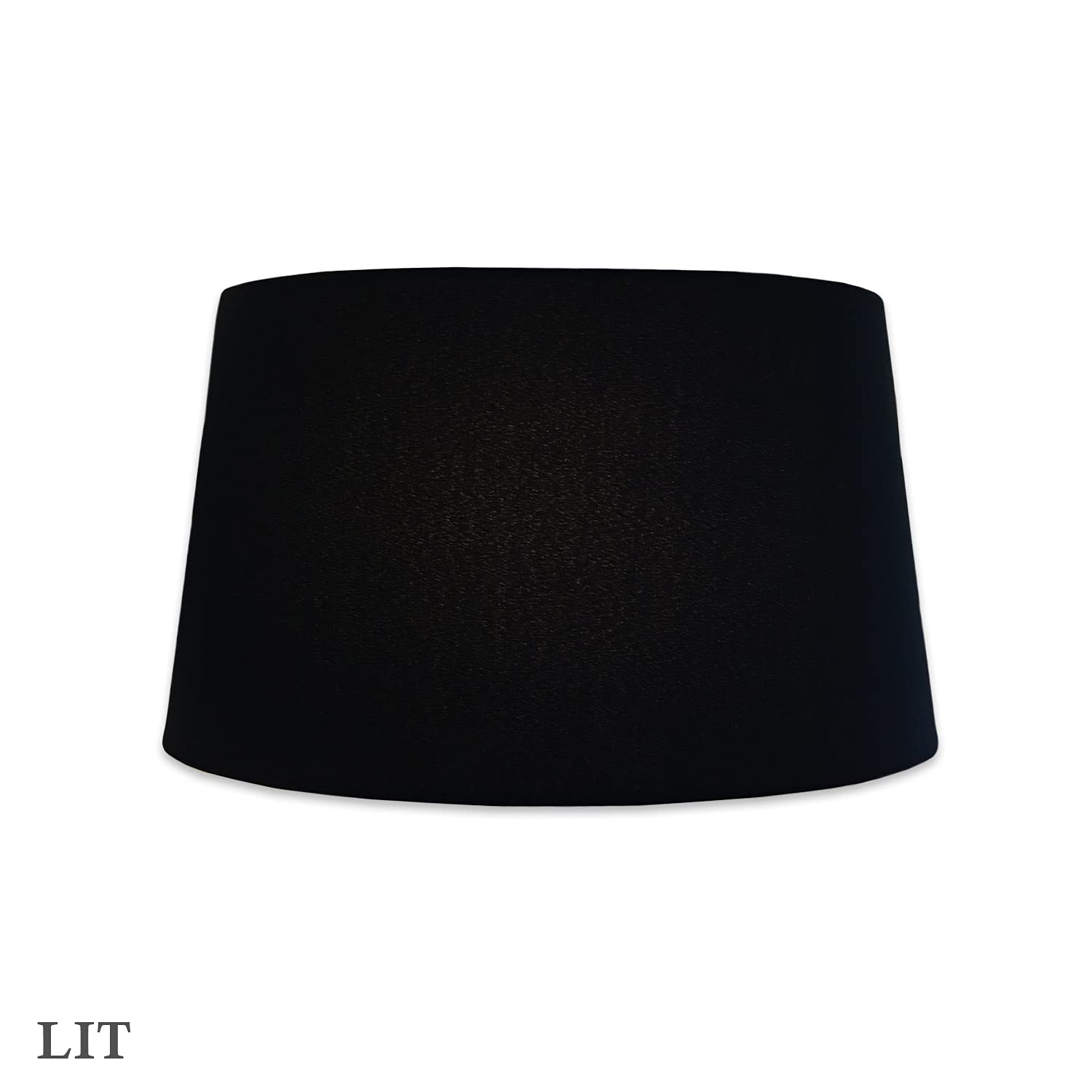 Royal Designs, Inc. Shallow Oval Hardback Lamp Shade, Hb-611-12Blk/Gl, Black, (10 X 6) X (12 X 7.5) X 7