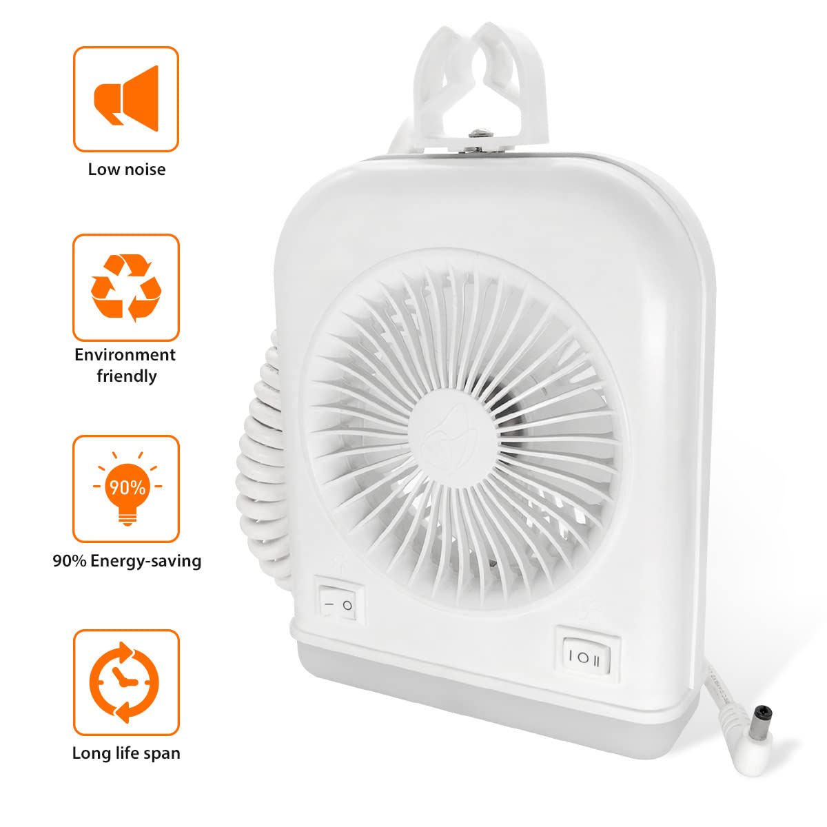 Dream Lighting 12V RV Camper Fan and LED Light, Soft White, 2-Speed, Model 6000-FFWX1, Gray