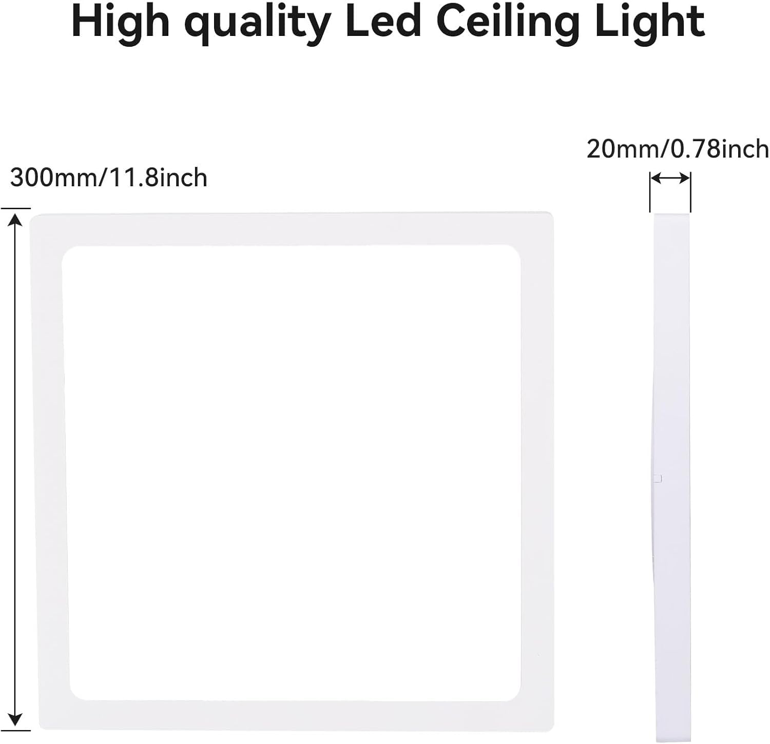 6Pack 12Inch Square White 3200Lm Led Flush Mount Ceiling Light,28W White 6000K Slim Surface Mount Ceiling Light Fixture For Kitc