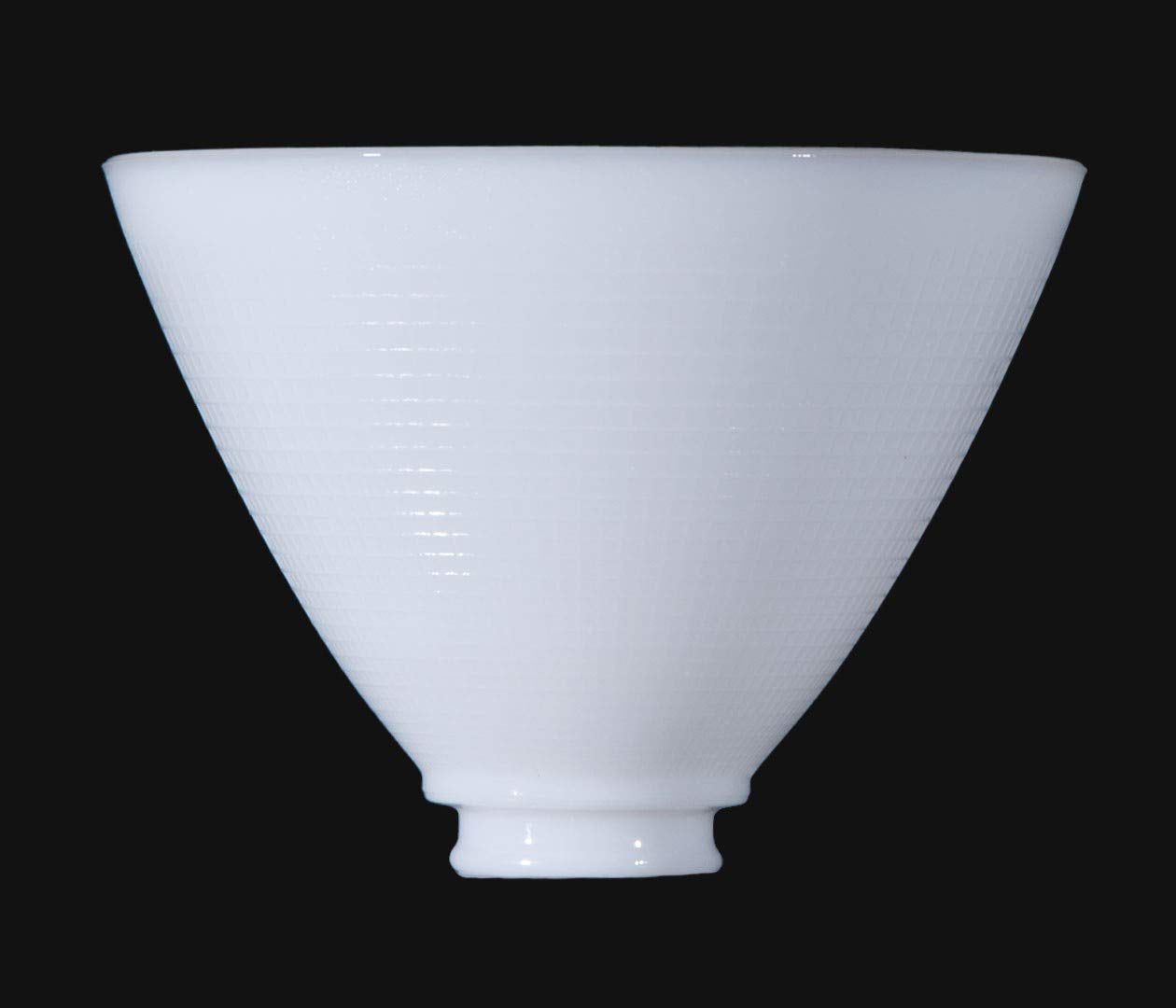 B&P Lamp I.E.S Style Reflector Shade, 8 Inch Diameter, White Opal Glass, Waffle Pattern, Model 8391ALS