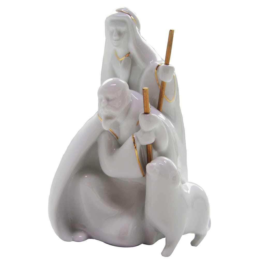 ATD 8in Festive Christmas Shepherd Table Night Light, Porcelain, White, Model SS-ATD-33138