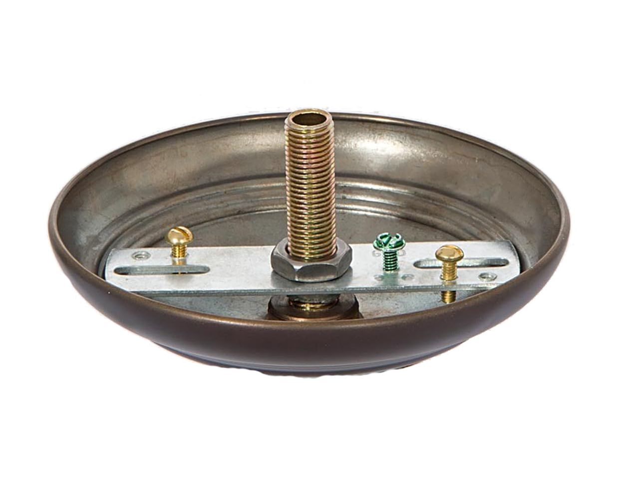 B&P Lamp Antique Bronze Solid Spun Brass Ribbed Canopy Kits