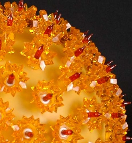 Novelty Lights 6In 50 Light Starlight Sphere, Amber, Ornament Ball Light, 5Ft Hanging Cord With S Hook, 12Ft Power Cord With Sta