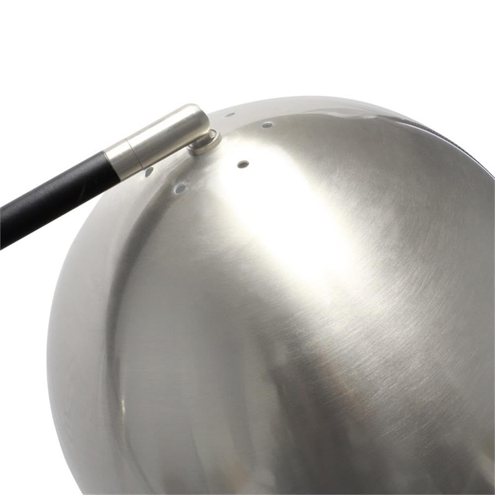LALIA HOME Decorative Floor Lamp, Black Matte, Brushed Nickel, 11inL x 37inW x 59inH, Model LHF-5015-BN, Inner White Dome Shade