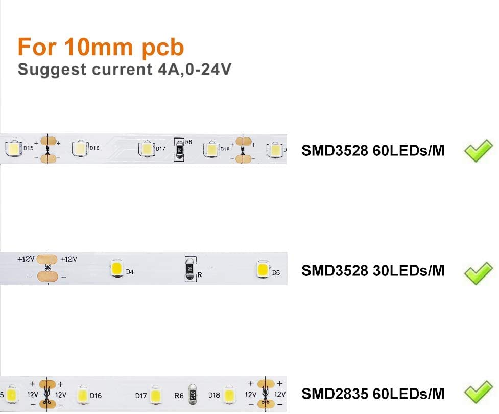 Lightingwill 2 Pin Led Strip Light Connector Kit, 10Mm Solderless Adapter Connectors, Led Strip Accessories Set For 10Mm Wide 50