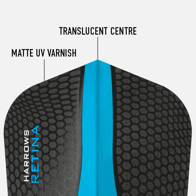 Harrows Retina Dart Flights - enhanced 100 Micron - 5 Sets (15 Total) - Aqua Color - Professional Darts Accessories