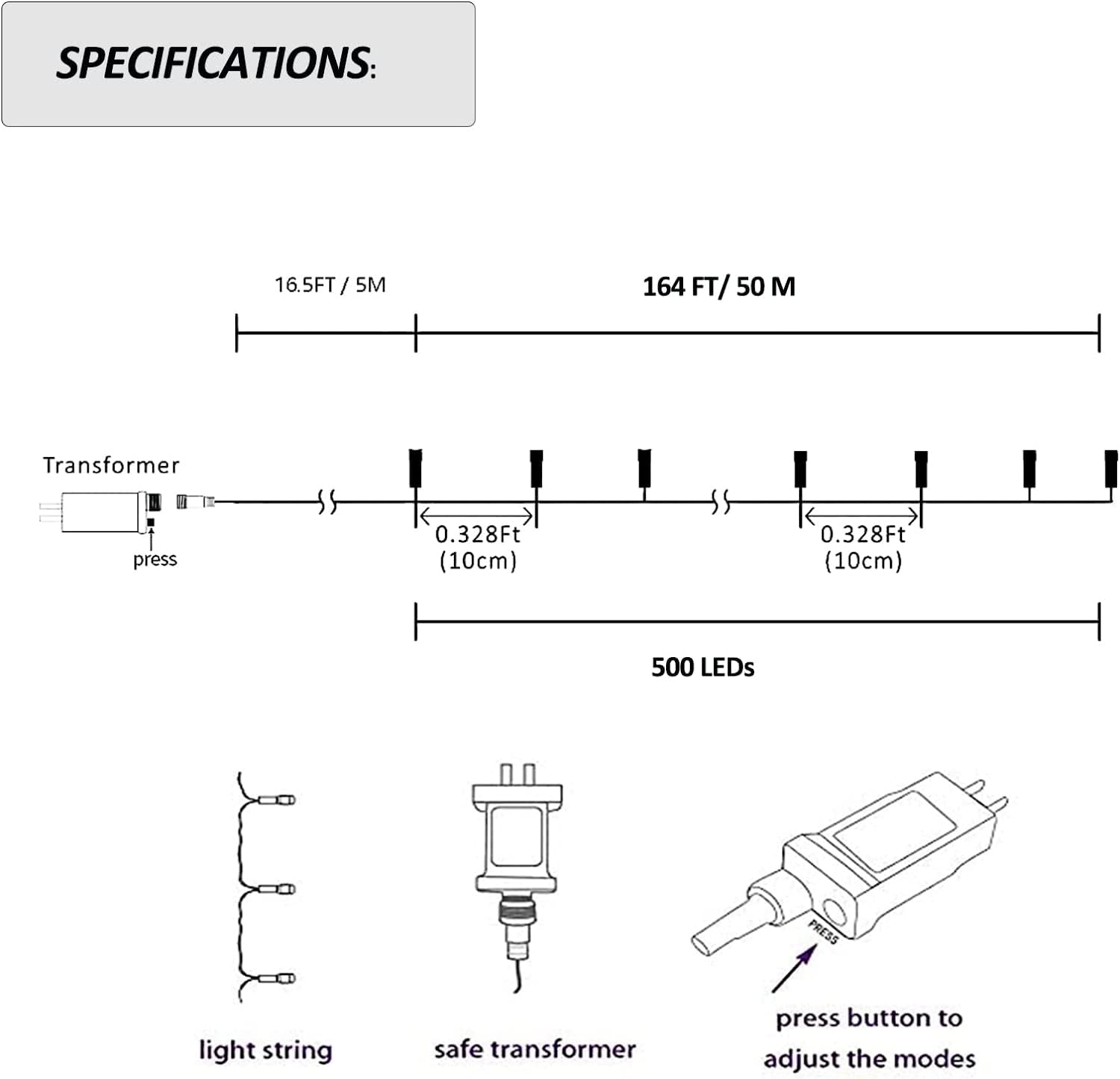 Kemooie 500 Led Valentine'S Day Lights, 164Ft 8 Twinkle Modes And Memory Function Plug In Waterproof Tree Lights For Garden Tree