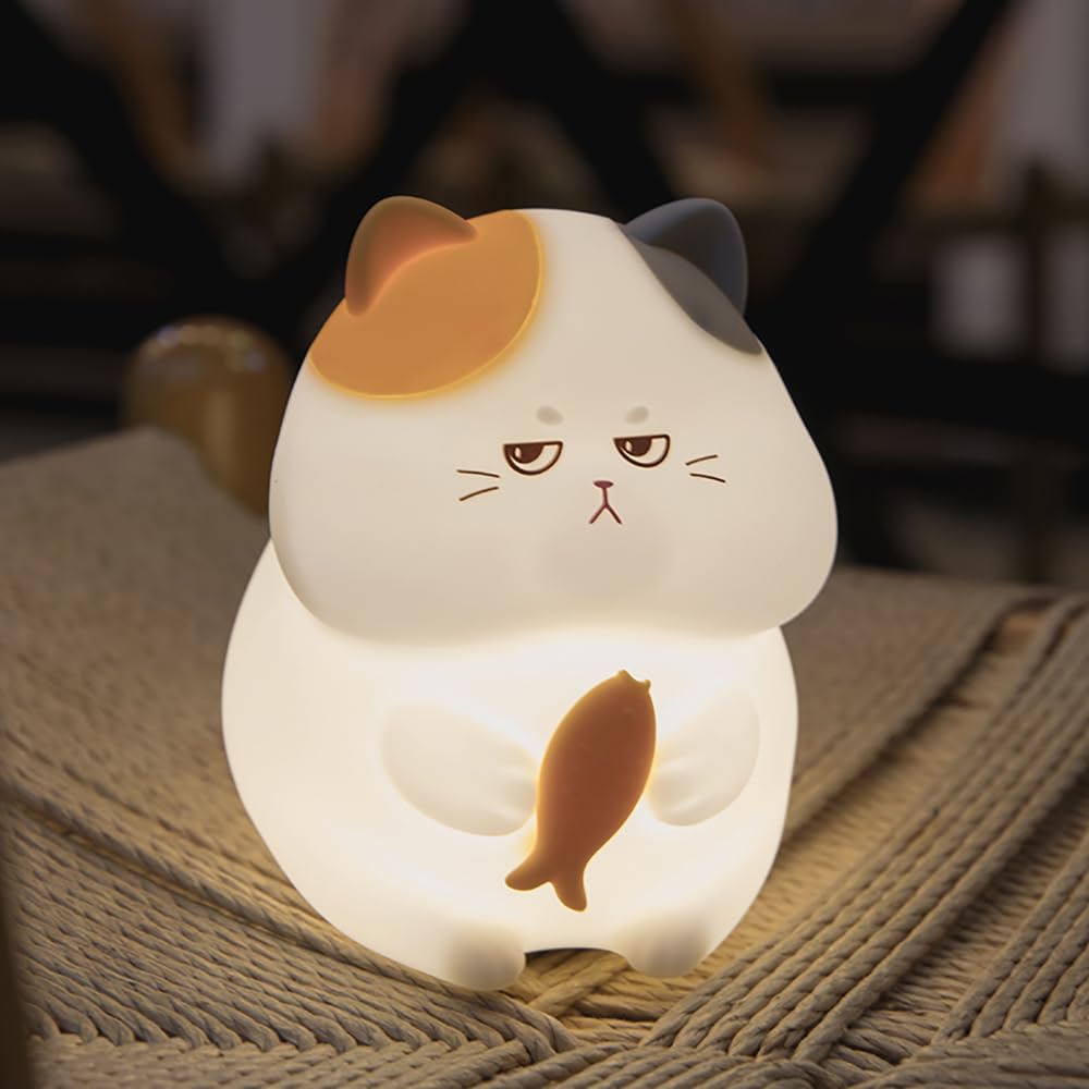 S Nmt Cute Cat Silicone Night Light 7 Colors Changeable 3 Brightness Rechargeable Timing Sleeping Lamp Kawaii Cordless Night Lig