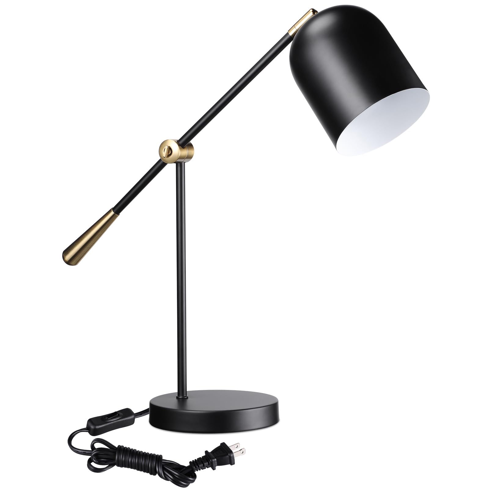 TORCHSTAR Adjustable Desk Lamp Aesthetic, AC 110-120V, Swing Arm Task Desk Lamp, Max 60W, E26 Base, Bulb Not Included, Metal Dec