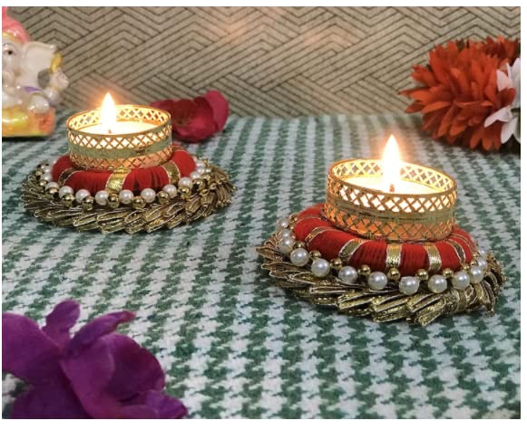Divyakosh Decorative Tealight Holder Festive Diya, Diyas for puja, New Year Gift Wax lamp Pooja Festival - Set of 11 Pcs- Dhipam