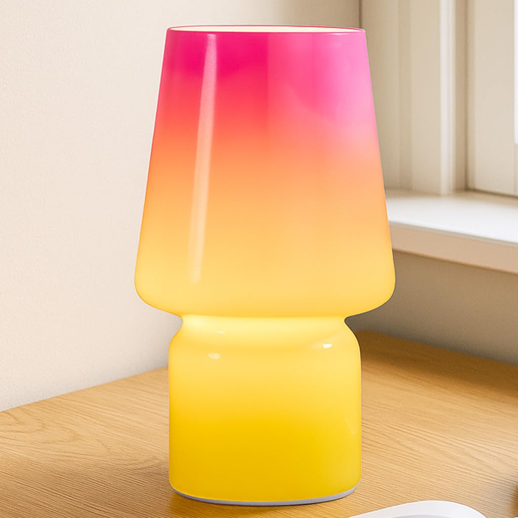 Sureyond Mushroom Lamp MotherS Day Gifts Small Table Lamp Cute Nightstand Kitchen Mini Lamp Glass Table Lamp Suitable For Bedrooms  Kitchens  Living Rooms  Bedside  Girl Gifts(Pink Gradient)