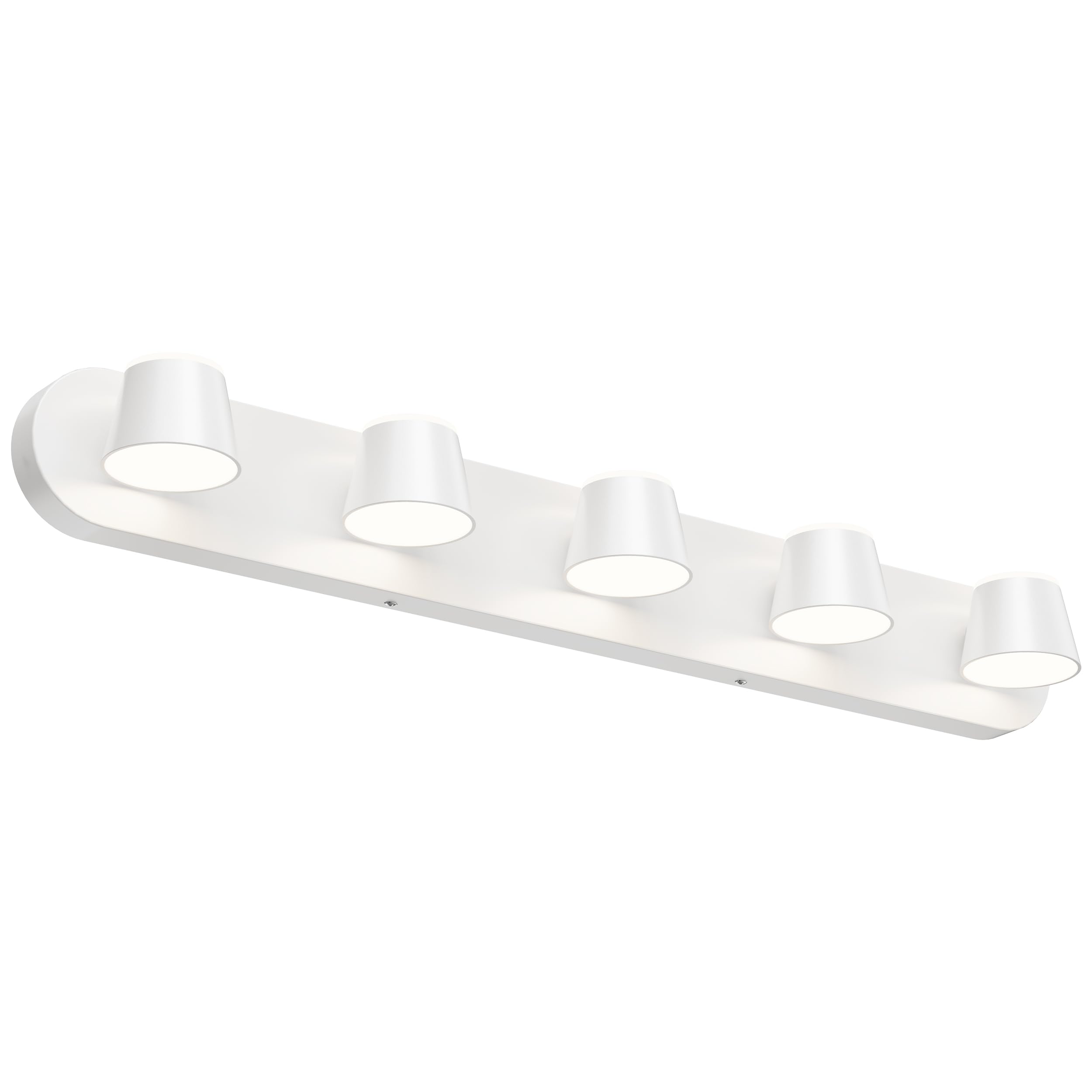 URSOLA 5 Light Vanity Light Fixture, Dimmable LED, Rotatable, 34 inch, White, Model 7540WH-5T, Acrylic Material