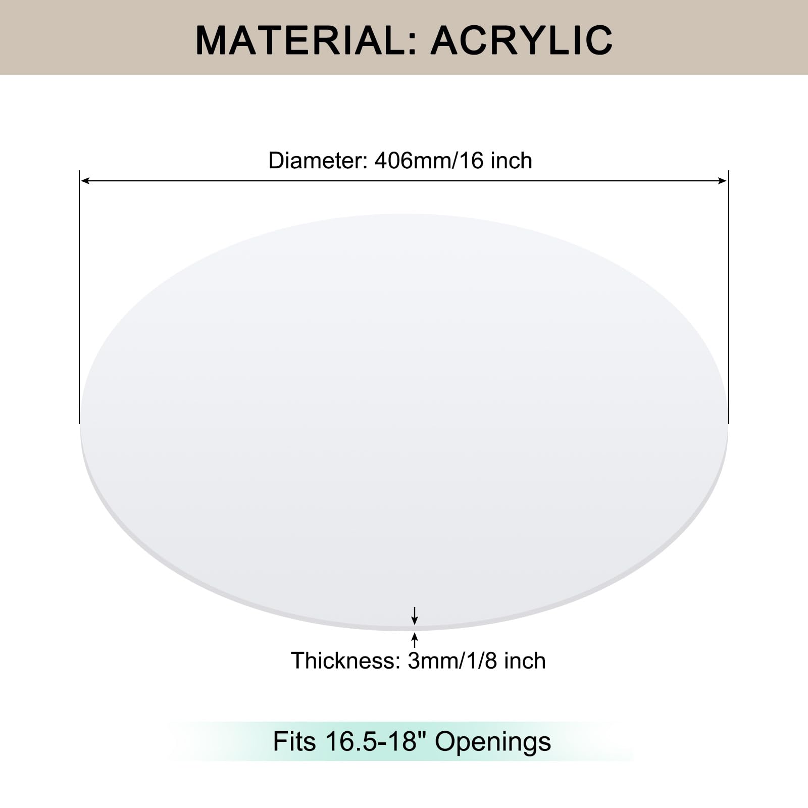 Awclub Lampshade Diffuser, 16'' Diameter Round Diffuser Lamp Shade For Drum Style Lampshades Pendants Softening Light, Diy Light