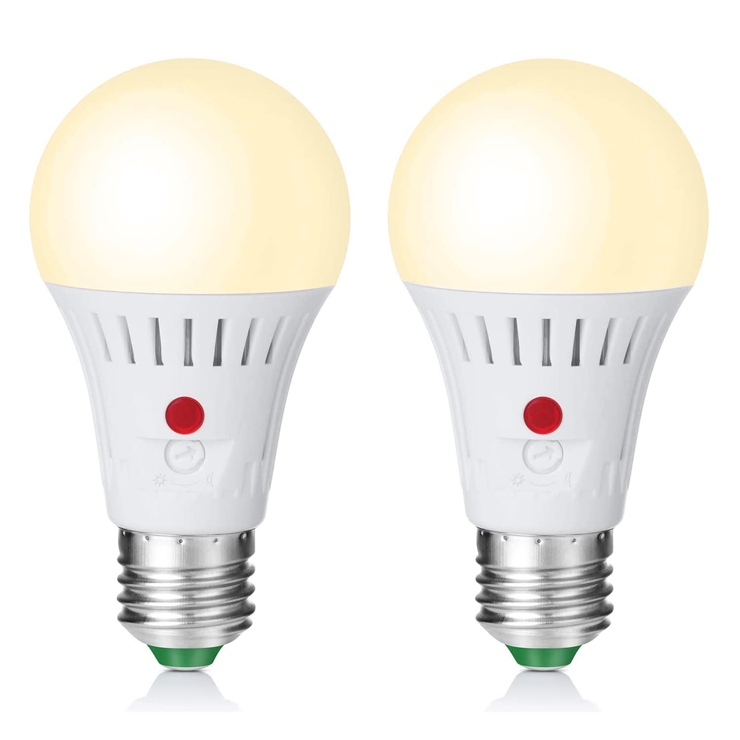 Elrigs Dusk to Dawn Light Bulbs, Outdoor Sensor LED Bulb with Adjustable Photocell Light Sensor, A19 Automatic Lighting, E26 Med