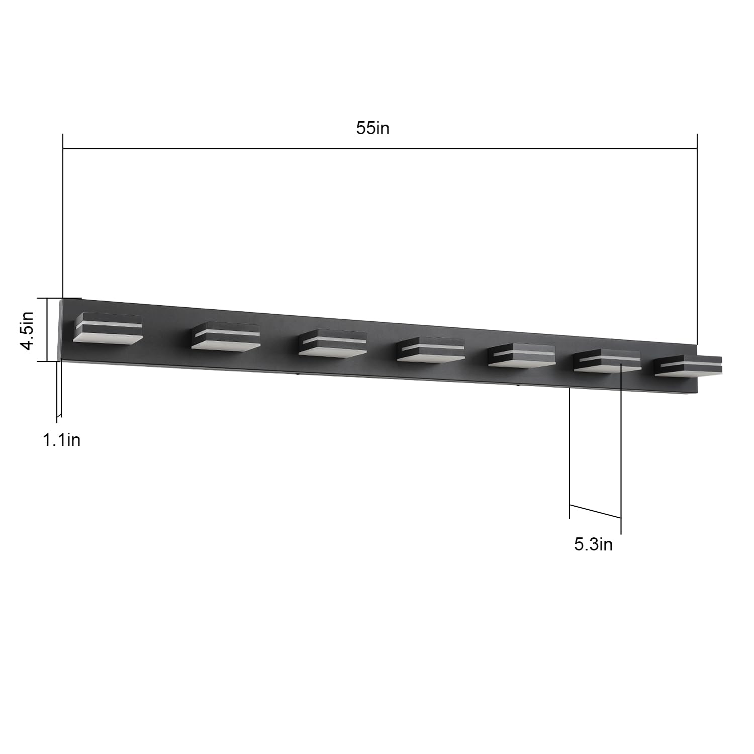 SineRise LED Bathroom Vanity Light Fixture 7-Light Dimmable 55-Inch Brushed Nickel Acrylic Model be3bdbb1-b186-4708-a06f-c205a017