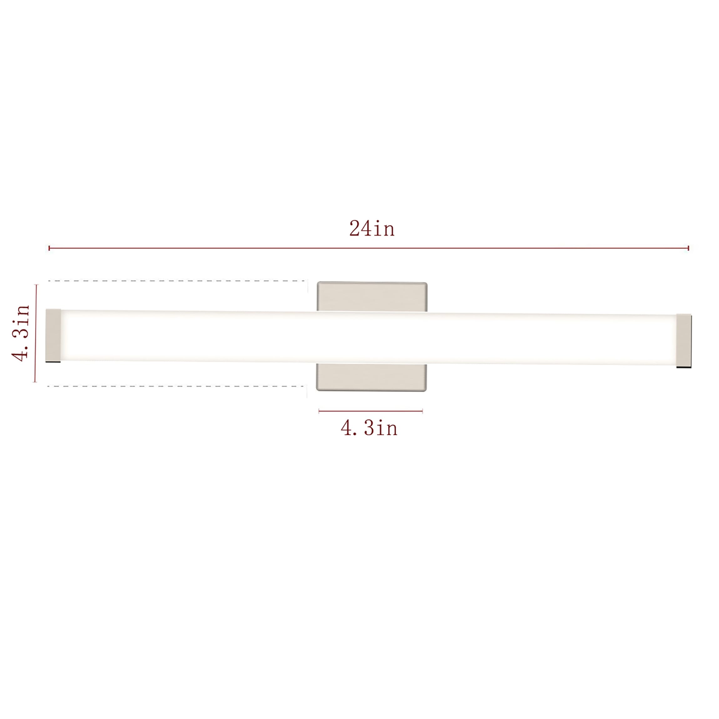 YHTlaeh Bathroom Vanity Light Brushed Nickel 24in 14W LED Wall Bar Fixture Model 7610