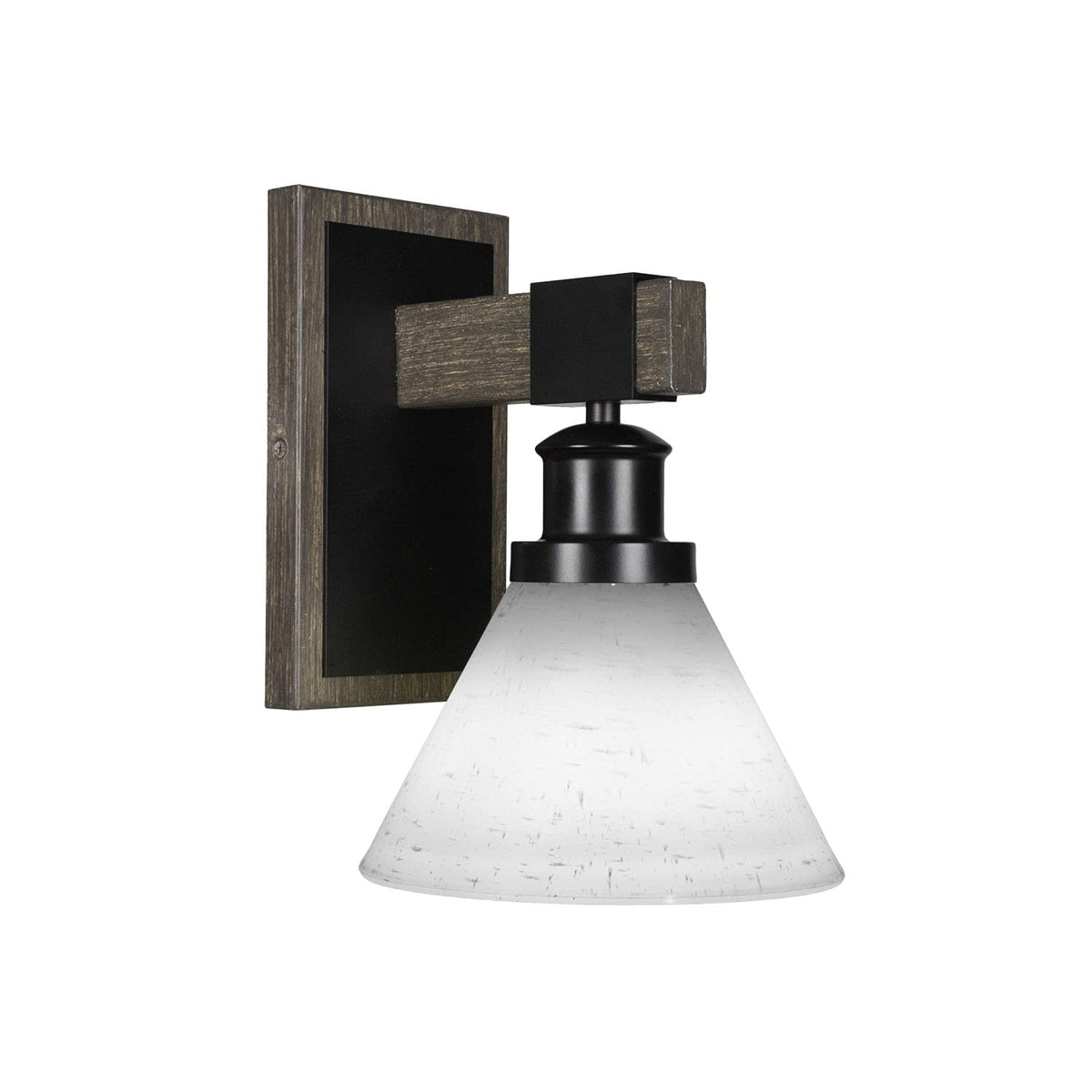 Tacoma - 1 Light Wall Sconce-10.25 Inches Tall and 7 Inches Wide-Black/Painted Wood Finish-White Muslin Glass Color