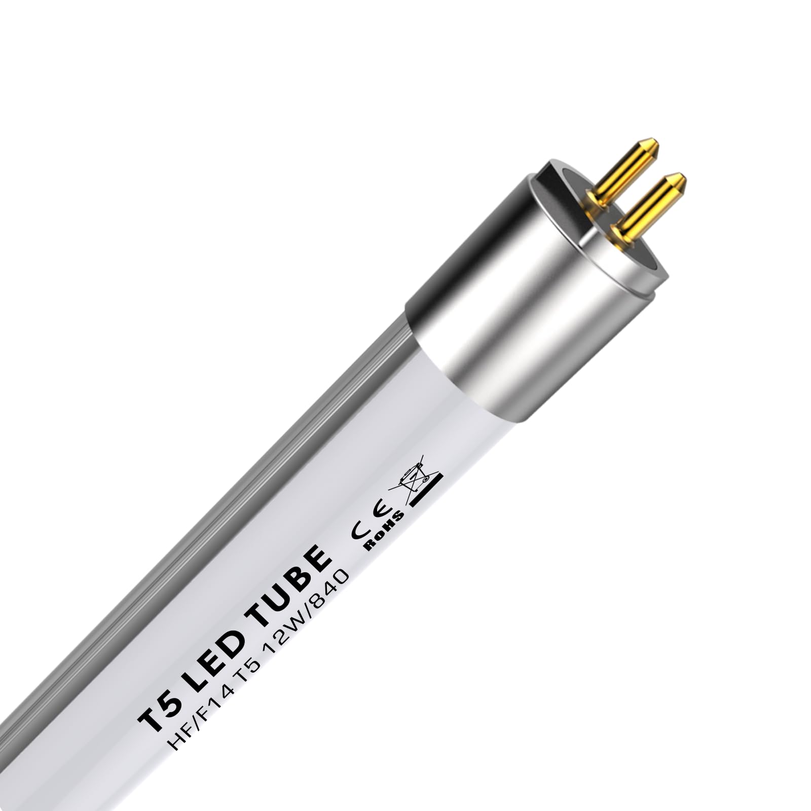 IHYCTV F14T5CW LED Bulb T5, 22 Inch, 12W, 1550lm, 4000K, 840, Cool White, LED Tube for EVG, 140 Degree, G5 Socket, Replacement f