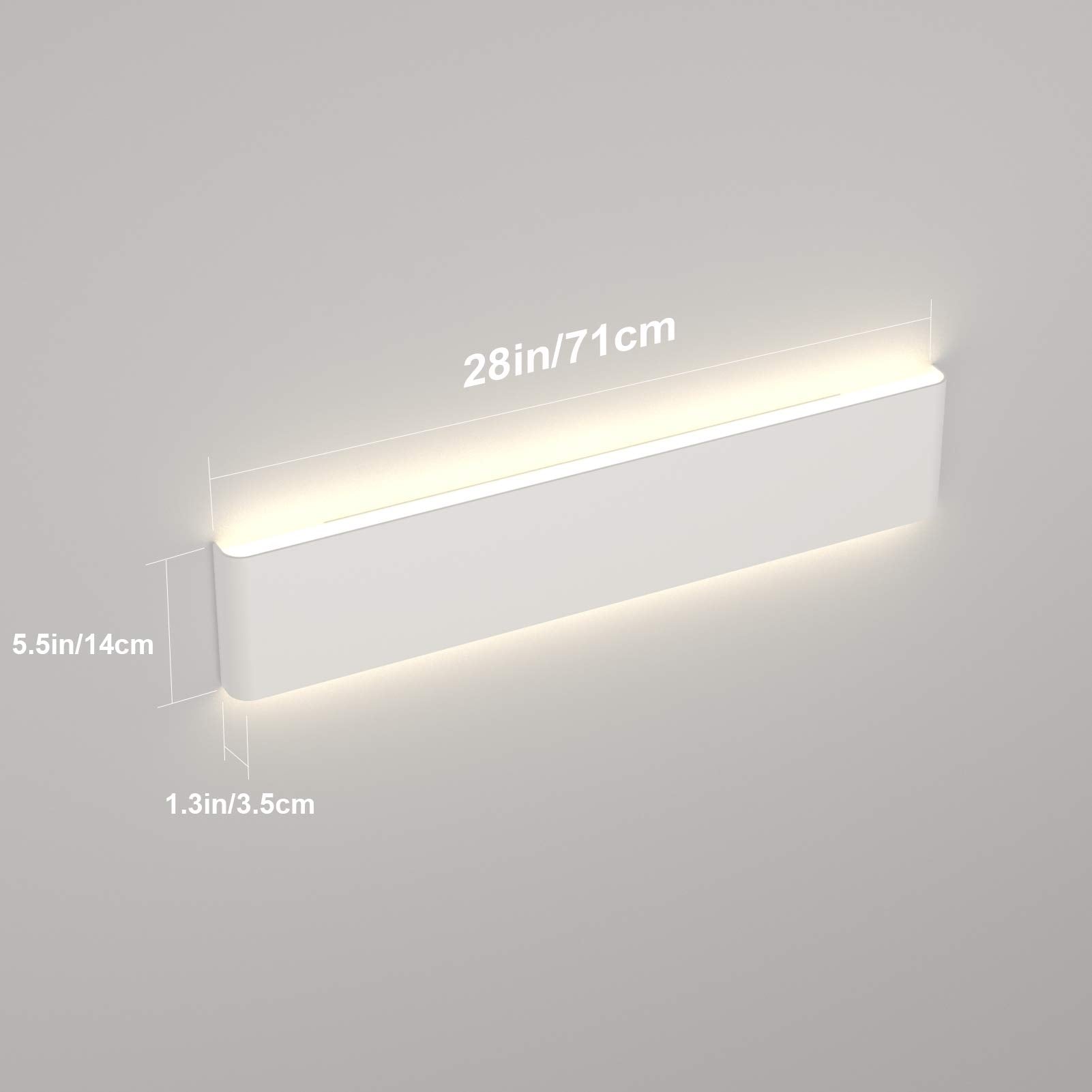 Ralbay 28in LED Bathroom Vanity Light - Modern Aluminum Fixture, Natural White 4000K, Model NARF5_02406