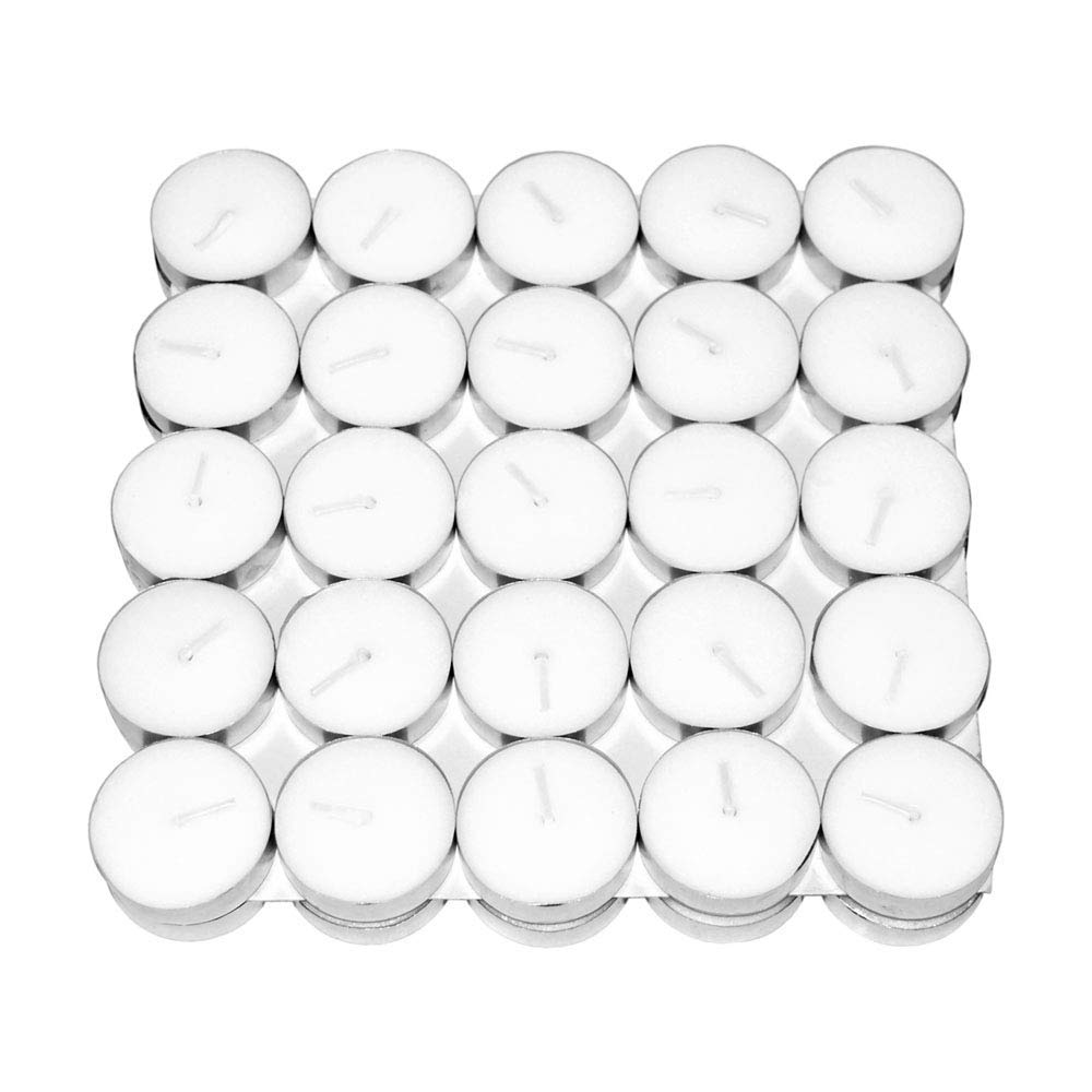 PAN AROMAS White Tealight Candle (Unscented) - 50 Pack